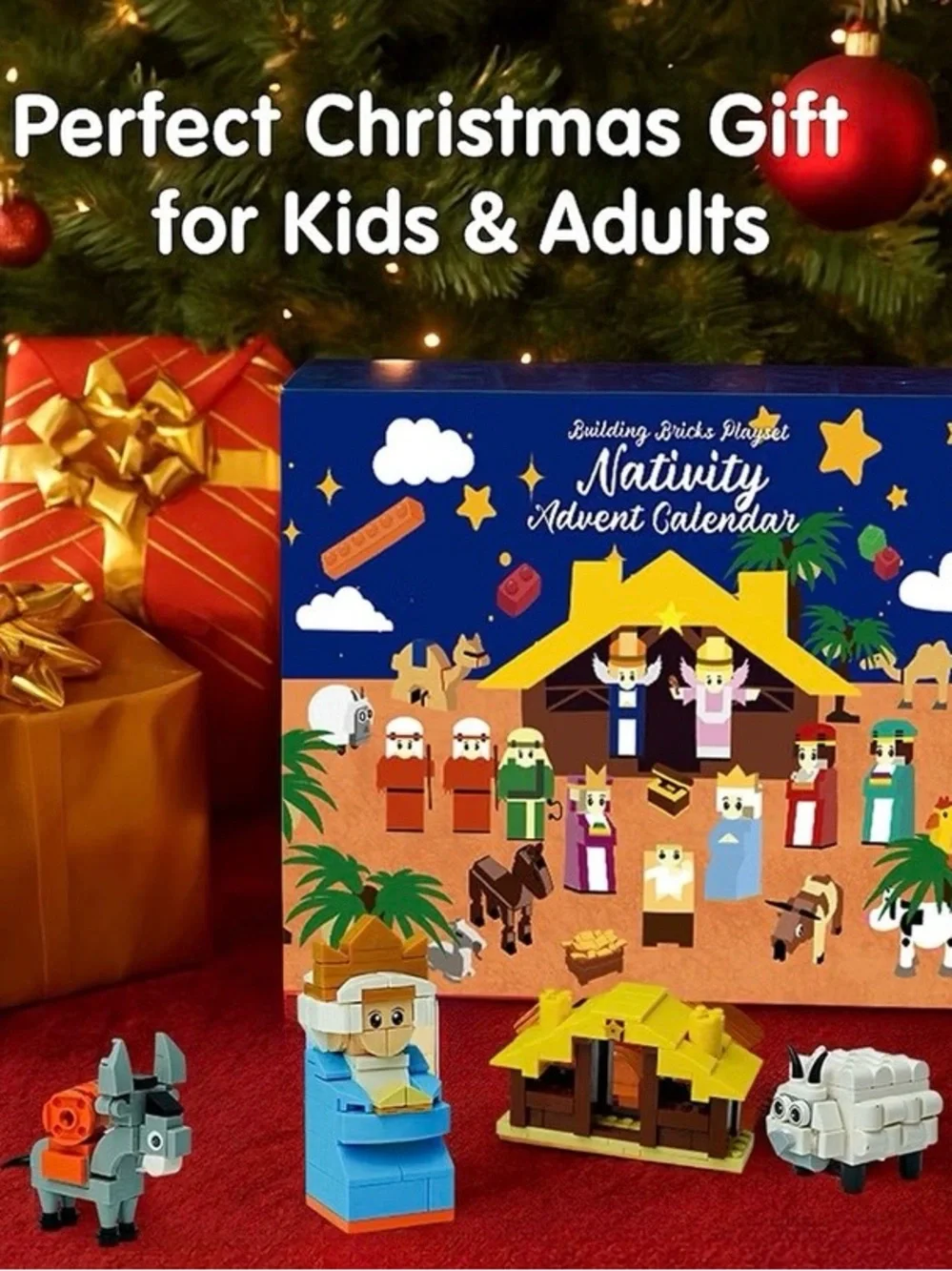 Nativity Advent Calendar Building Bricks Playset 24 Days of play & learning